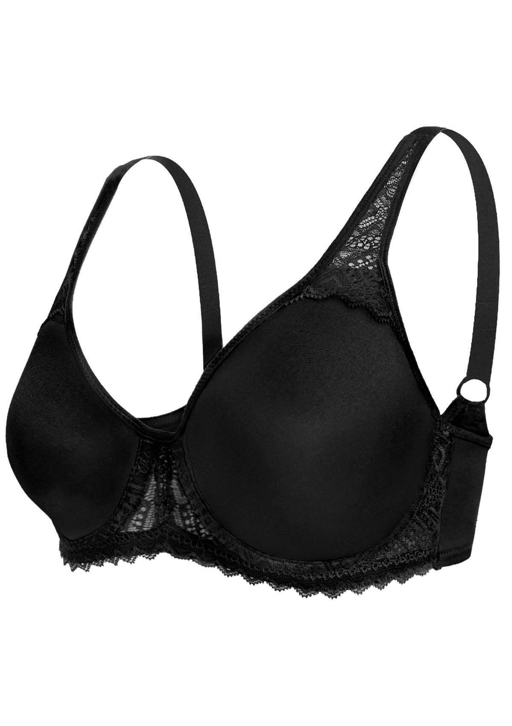 HSIA Plus Size Bras for Women Full Coverage Back Fat Underwire Unlined Bras  Black 42C