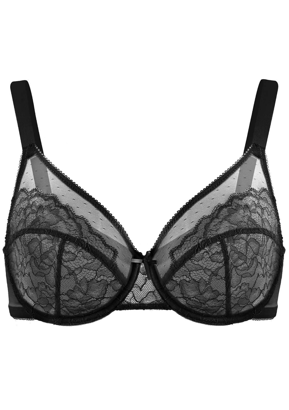 HSIA Enchante Full Coverage Minimizer Bra: Lace Underwire, Unlined Bra