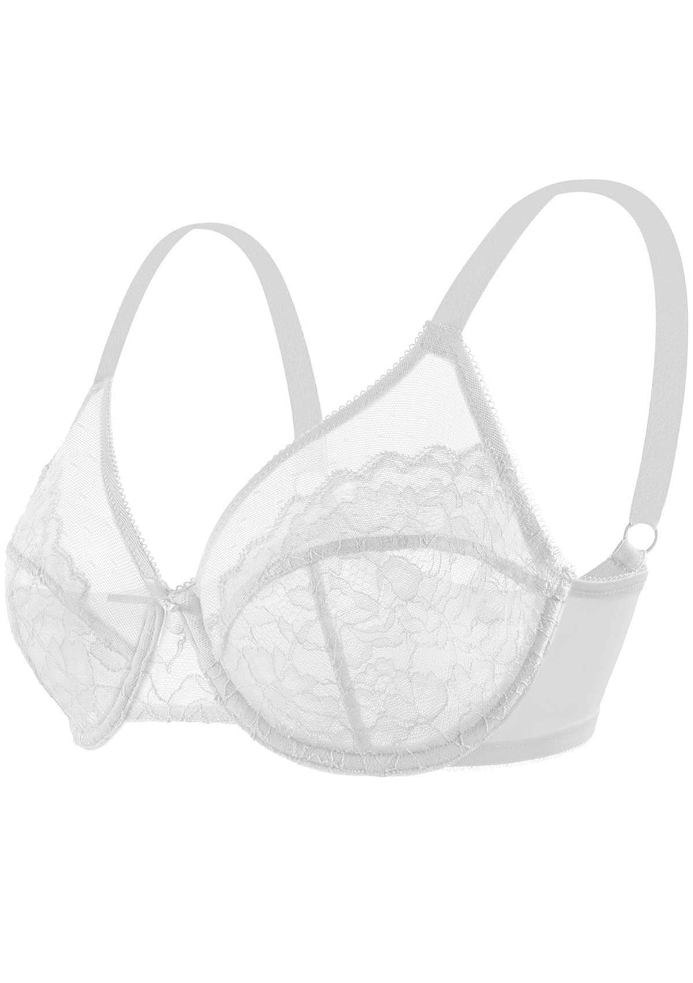  CASOLACE Women's Full Coverage Plus Size Lace Seamless  Underwire Minimizer Bras White 34B : Clothing, Shoes & Jewelry