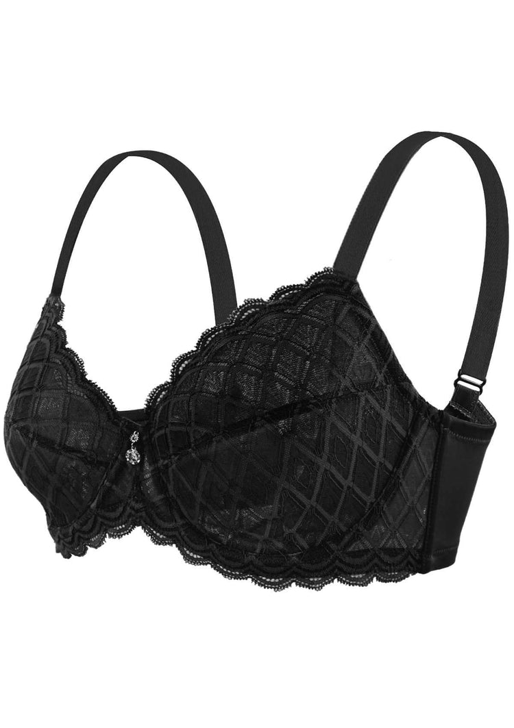 Hsia Plaid Full Coverage Bra Soft Bra With Thick Straps 1809