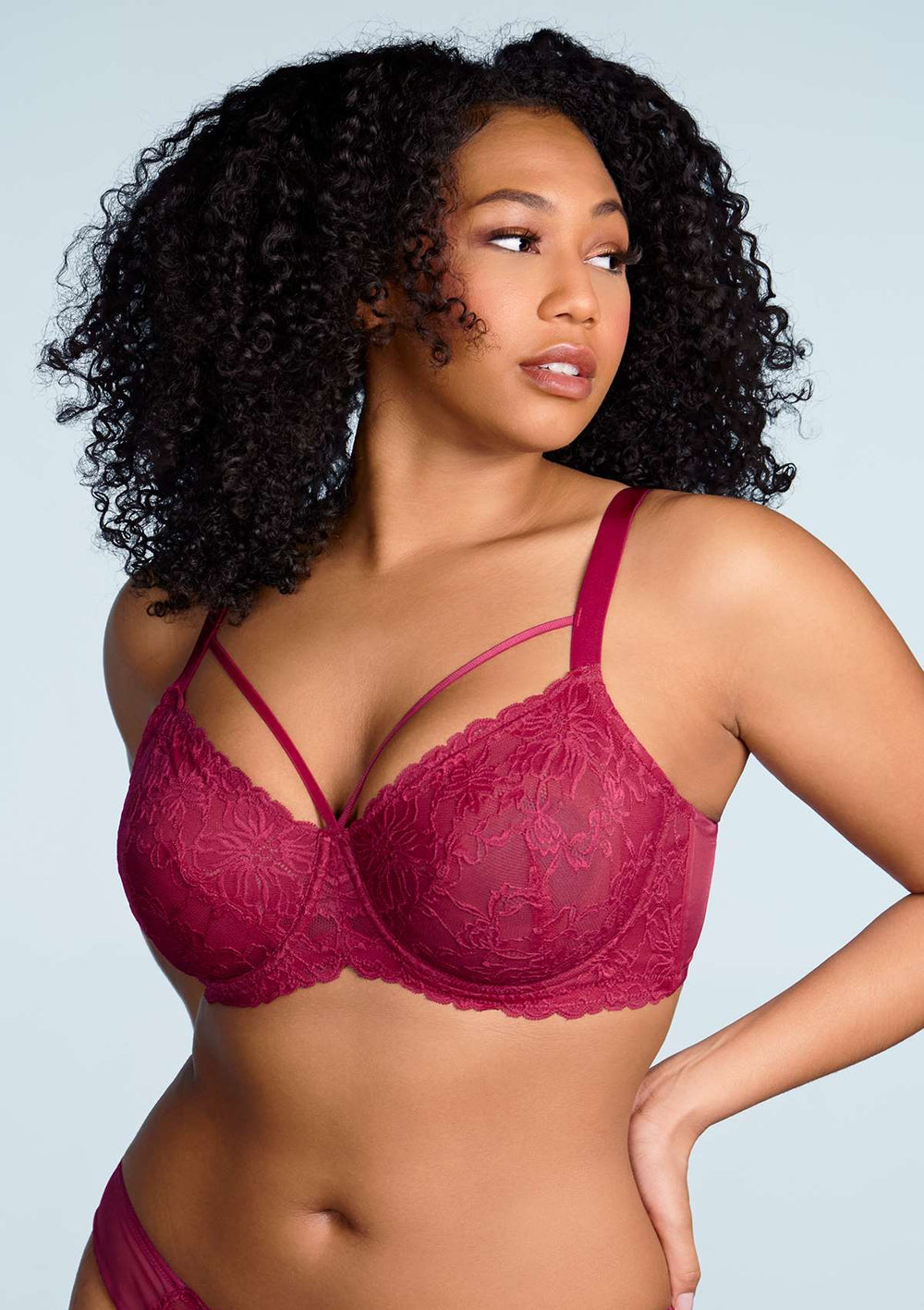 Red Silk Lacy Push Bra Isolated Stock Photo 277850612