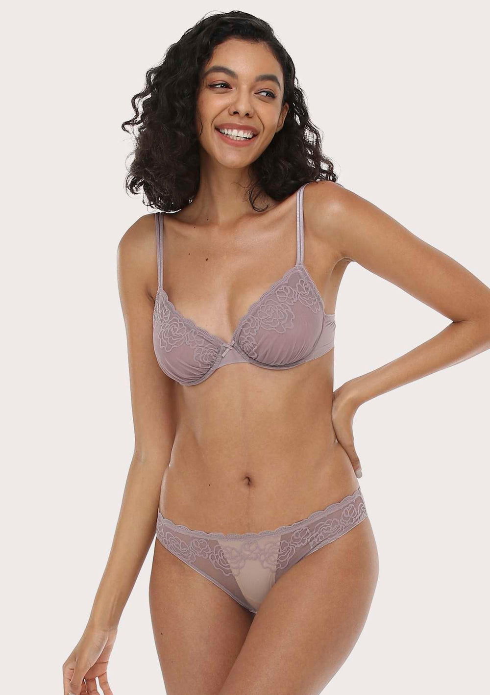 HSIA Enchante Lace Bra and Panties Set: Back Support Bra for Posture