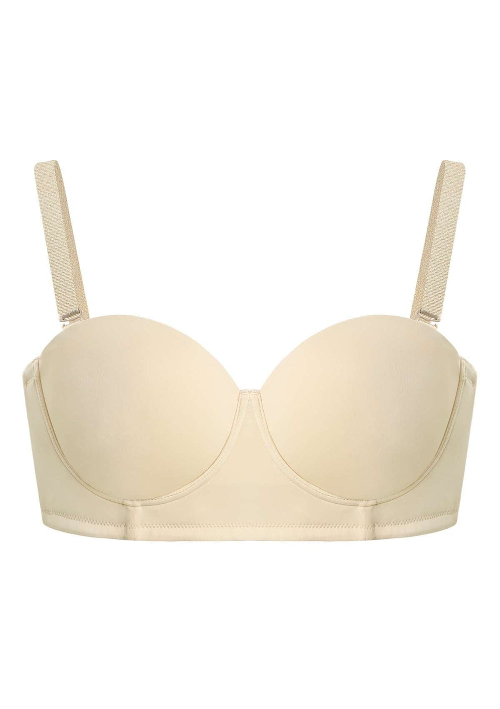 34DD Beige Clear Back Straps Bra Strapless Multiway Convertible Plus Size  with Lace : : Everything Else