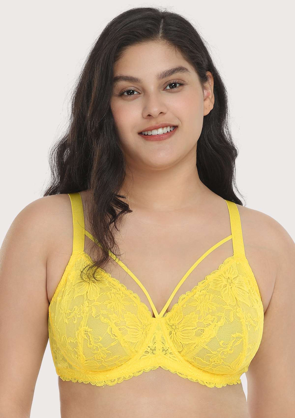 AISILIN Women's Minimizer Bra Sexy Lace Plus Size Underwire Unlined Full  Coverage See Through Beige 32C at  Women's Clothing store