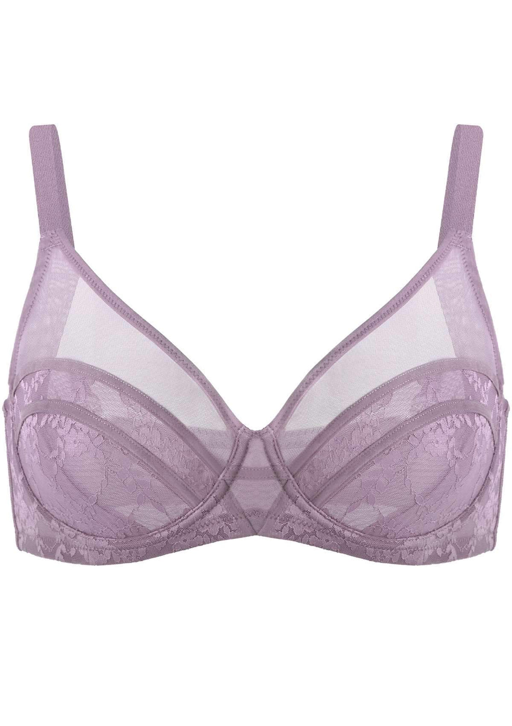 Soma Sensuous Lace Underwire Demi Unlined Sheer Lavender (Purple) Size  36DDD (F)