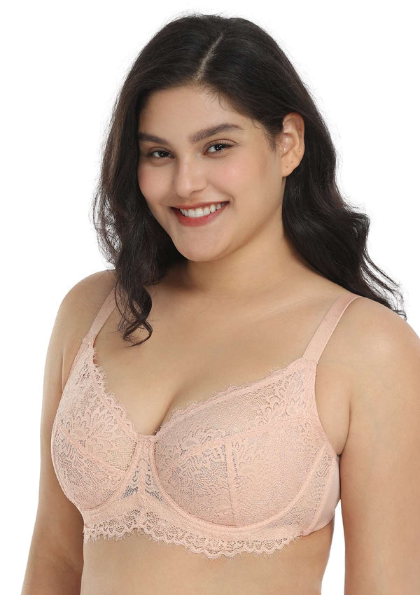 HSIA Sunflower Lace Bra and Panty: Cute Plus Size Comfort Bra