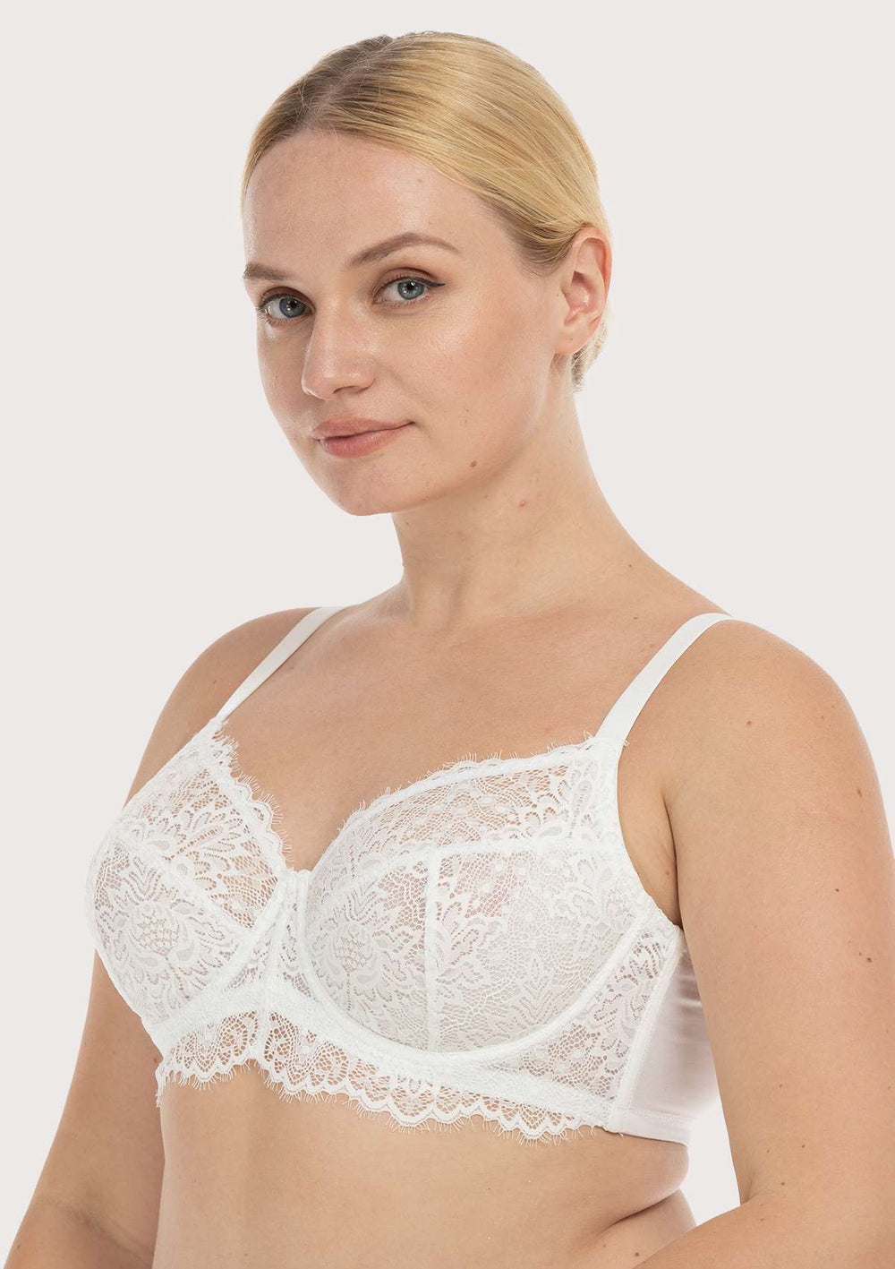 Ladies Camille Ivory Lingerie Womens Full Cup Underwired Lace Bra